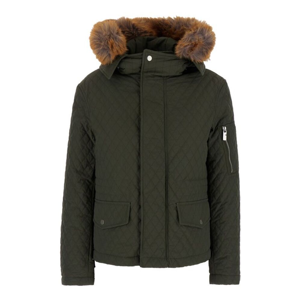 Burberry Women Green Quilted Jacket With Ekd Logo Detail In Cotton Blend Woman